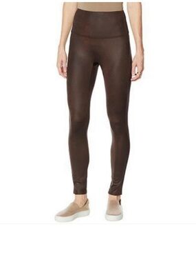 DG2 by Diane Gilman Slim & Sleek Coated Leggings with Solutions Contoured Sz: L